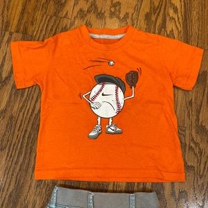 Nike, Boys, Short Sleeve T-shirt, 2T, Orange, Baseball